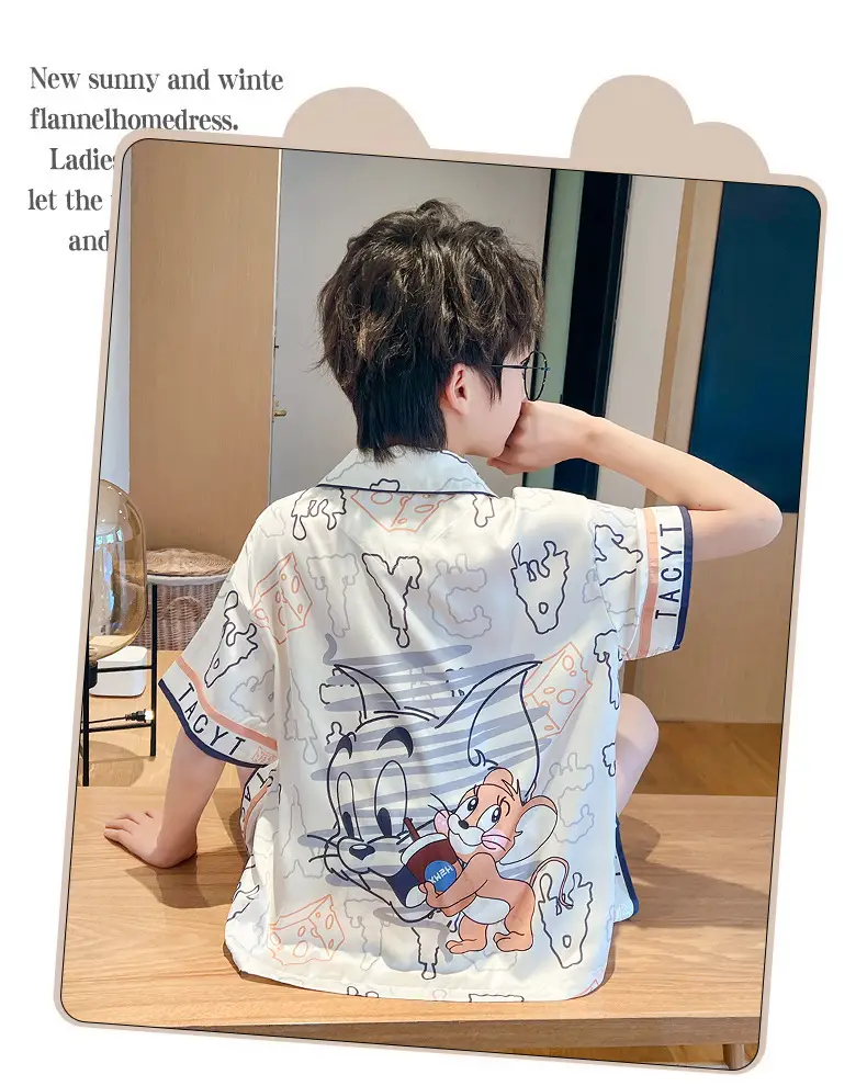 2025 Girls Summer Ice Silk Pajamas Medium to XL — feature 27