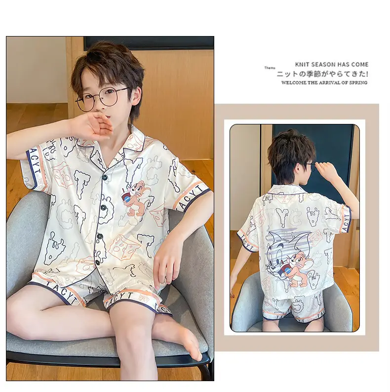 2025 Girls Summer Ice Silk Pajamas Medium to XL — feature 29