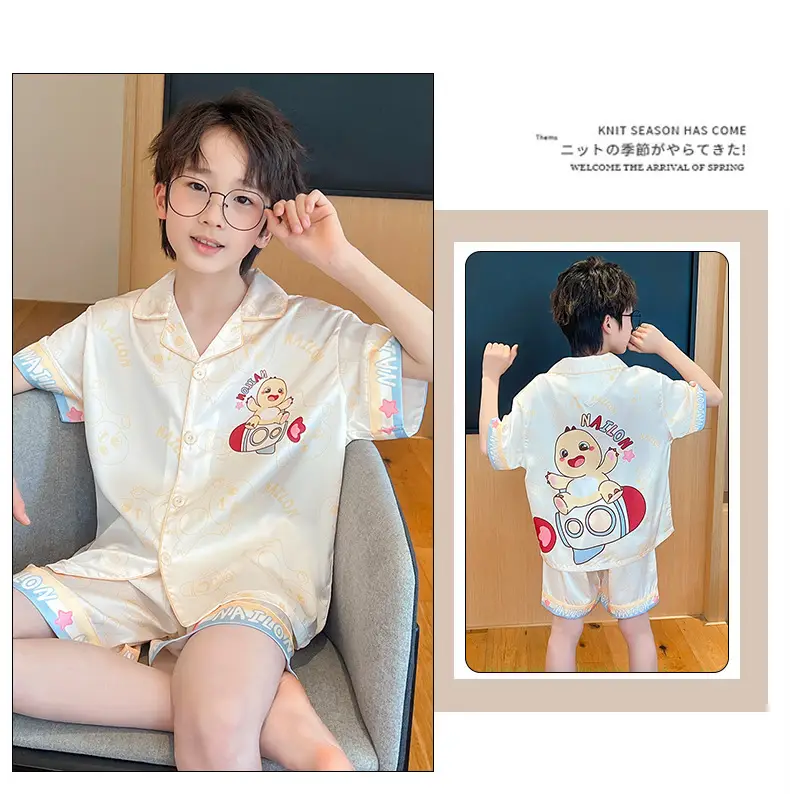 2025 Girls Summer Ice Silk Pajamas Medium to XL — feature 33