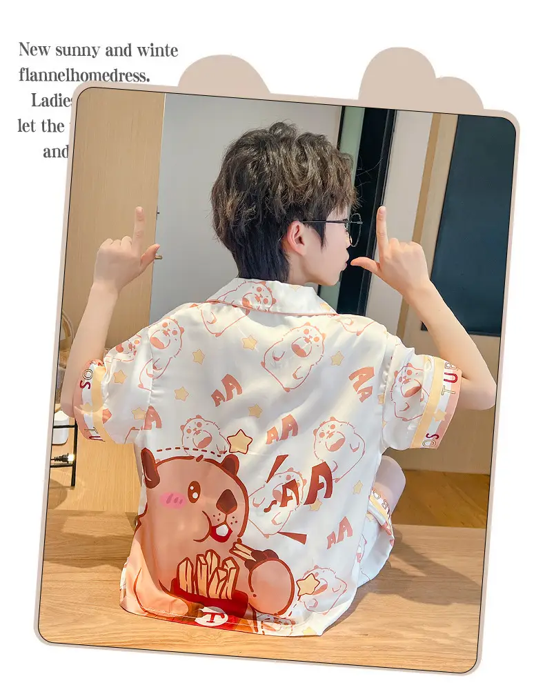 2025 Girls Summer Ice Silk Pajamas Medium to XL — feature 35