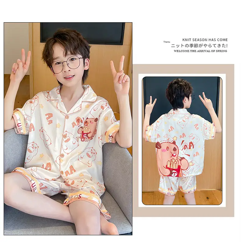 2025 Girls Summer Ice Silk Pajamas Medium to XL — feature 37