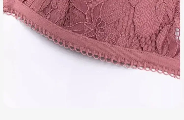 Black Lace Triangle Cup Bra Small Chest Push Up — feature 14