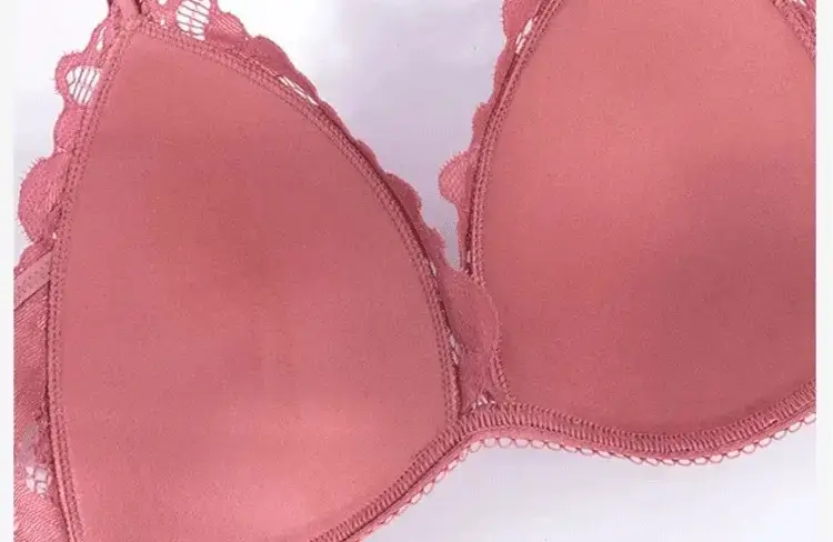 Black Lace Triangle Cup Bra Small Chest Push Up — feature 19