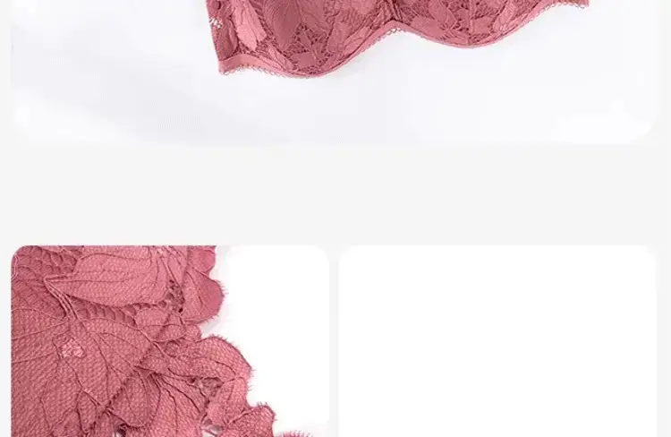 Black Lace Triangle Cup Bra Small Chest Push Up — feature 35