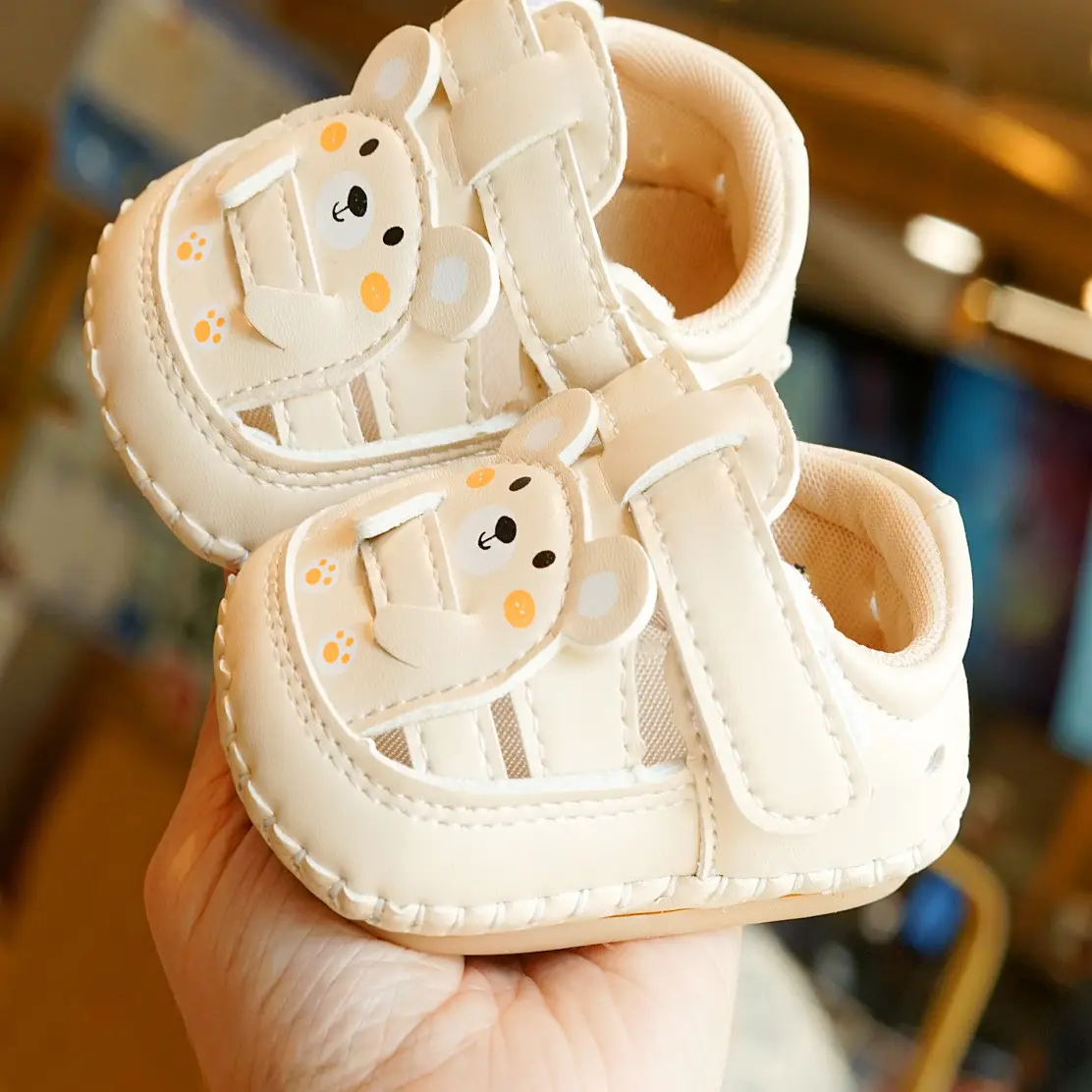 Pink Rabbit Baby Sandals 0-1 Year Soft Sole Non-Slip