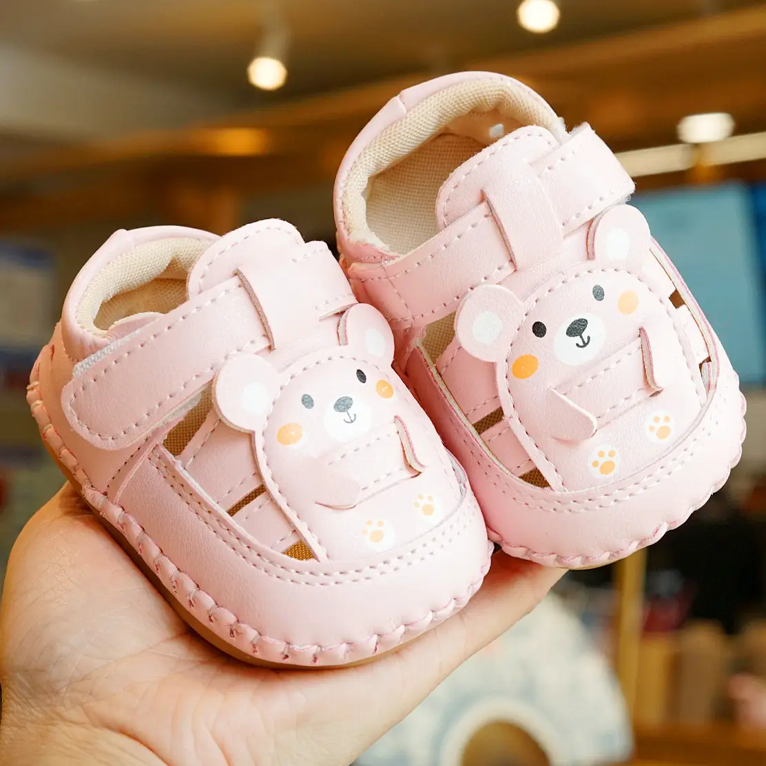 Pink Rabbit Baby Sandals 0-1 Year Soft Sole Non-Slip
