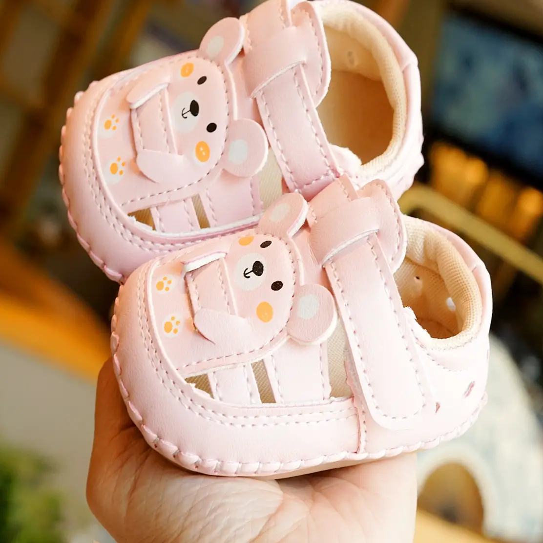 Pink Rabbit Baby Sandals 0-1 Year Soft Sole Non-Slip