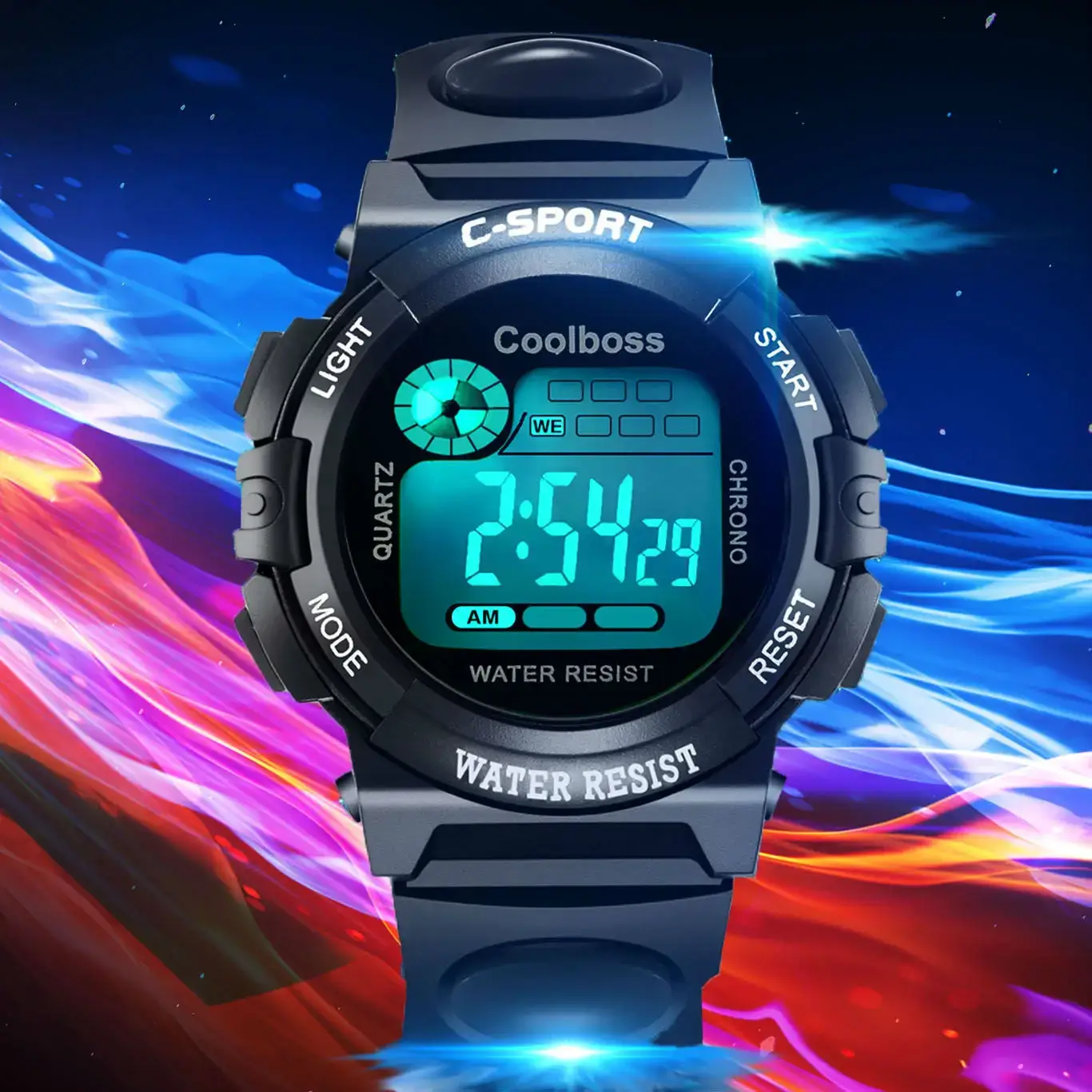 Kids Waterproof Digital Watch Pink Primary School