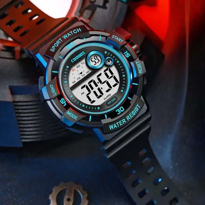 Kids Waterproof Digital Watch Pink Primary School