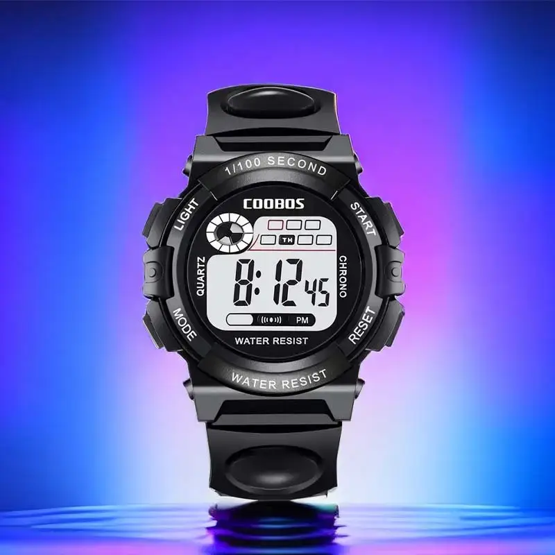 Kids Waterproof Digital Watch Pink Primary School