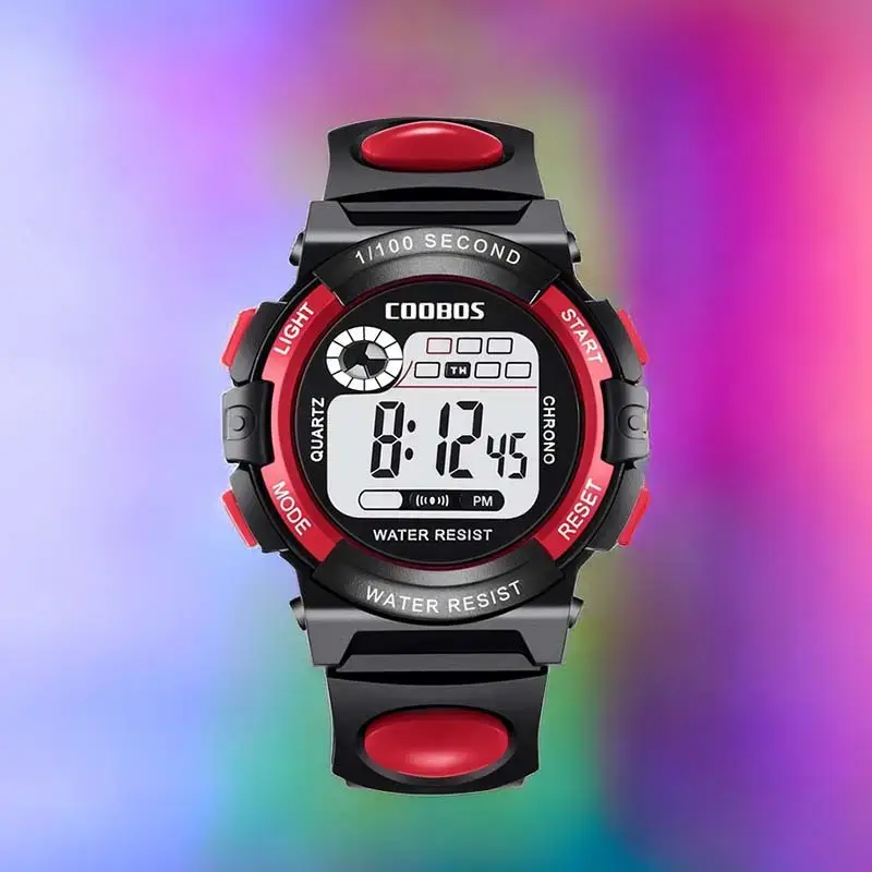 Kids Waterproof Digital Watch Pink Primary School