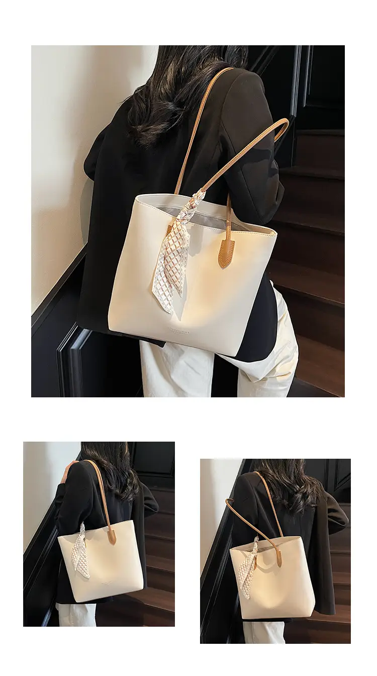 Black Women's Large Capacity Tote Bag with Adjustable Strap — feature 11