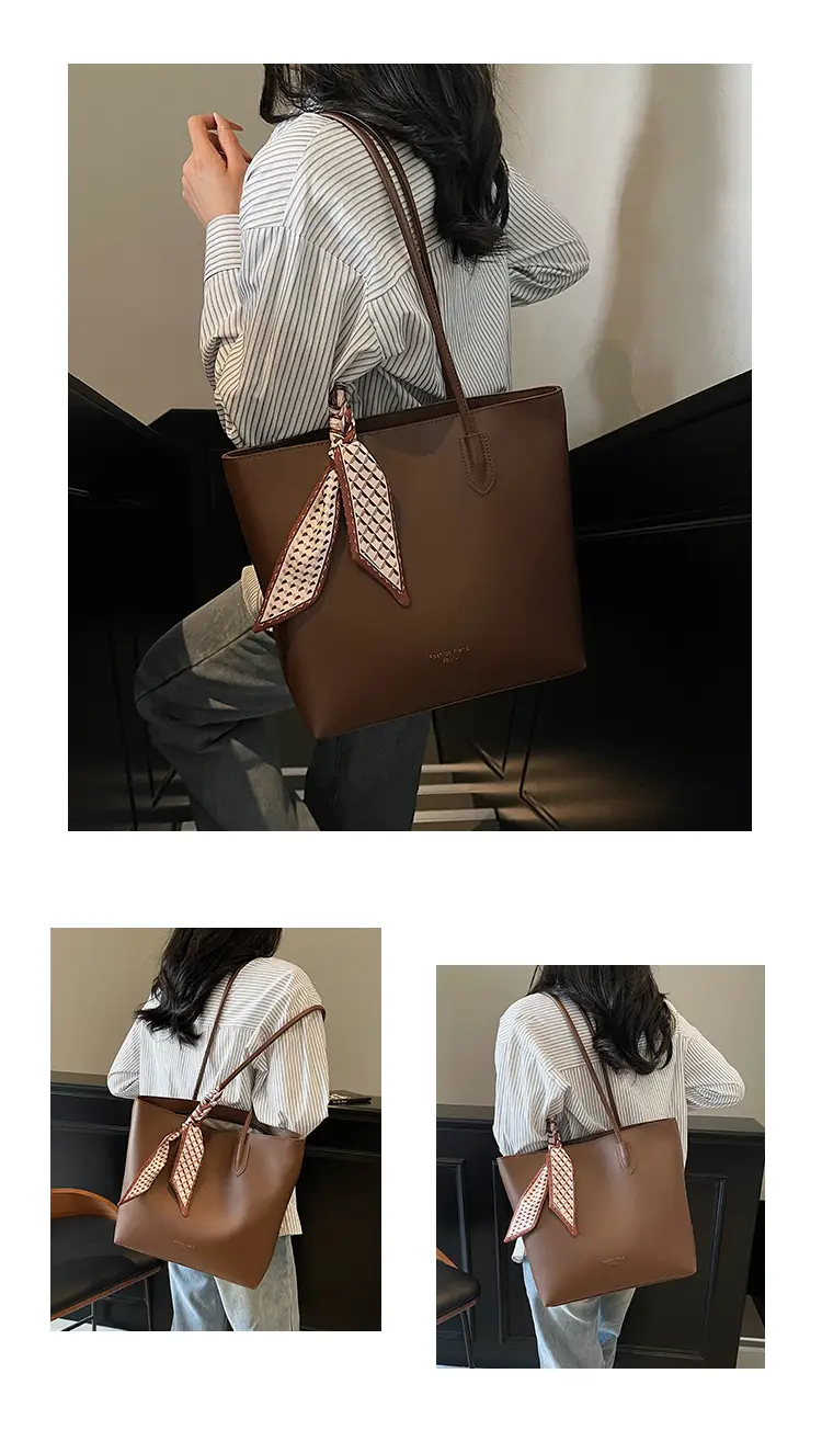 Black Women's Large Capacity Tote Bag with Adjustable Strap — feature 13