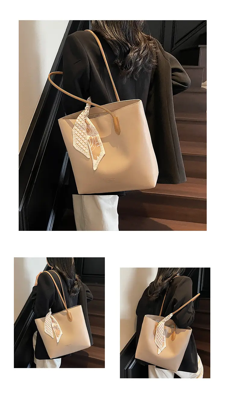 Black Women's Large Capacity Tote Bag with Adjustable Strap — feature 14
