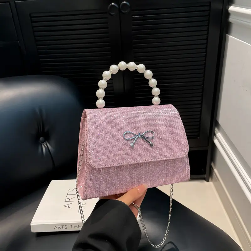 Women's Pearl Bow Handbag Set of 4