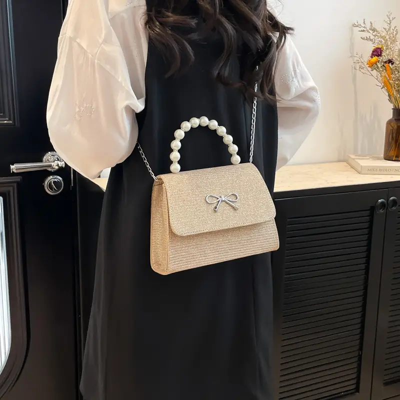 Women's Pearl Bow Handbag Set of 4