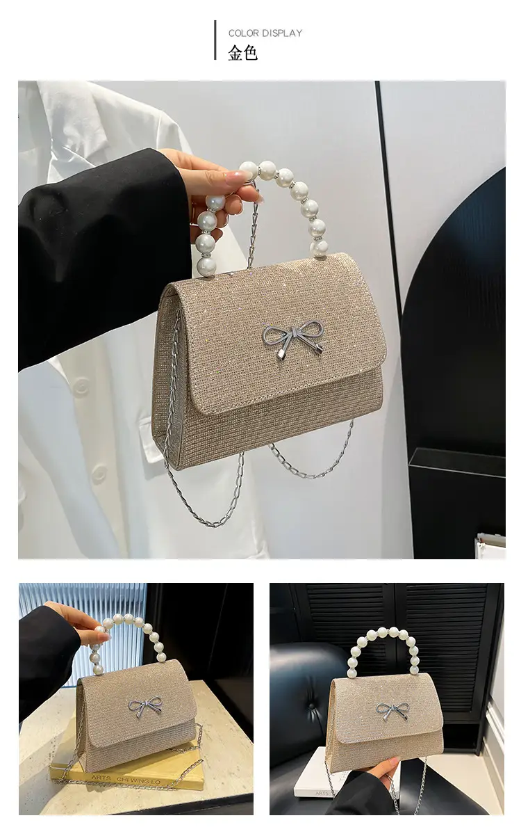 Women's Pearl Bow Handbag Set of 4 — feature 10