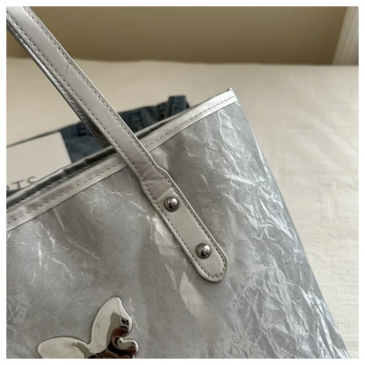 Silver Butterfly Tote Bag for Women Large Capacity — feature 12