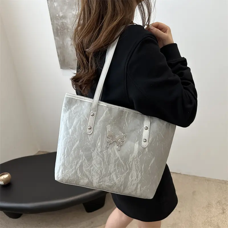 Silver Butterfly Tote Bag for Women Large Capacity — feature 2