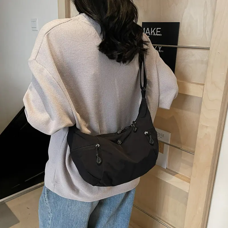 Women's Green Crossbody Bag with Zip Pockets - Image 6