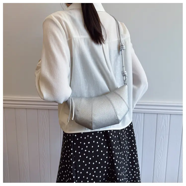 Women's Cream Crossbody Bag with Pearl Chain — feature 12