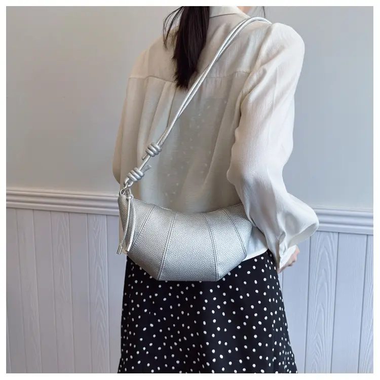 Women's Cream Crossbody Bag with Pearl Chain — feature 14