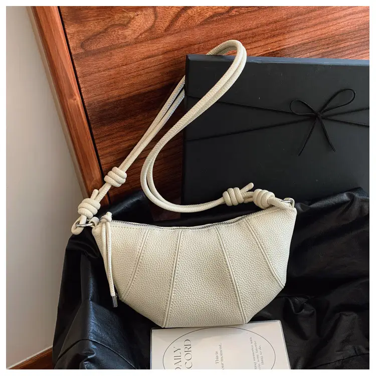 Women's Cream Crossbody Bag with Pearl Chain — feature 29