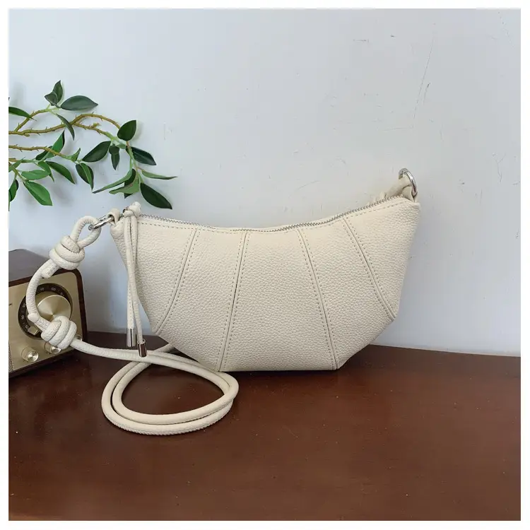 Women's Cream Crossbody Bag with Pearl Chain — feature 30