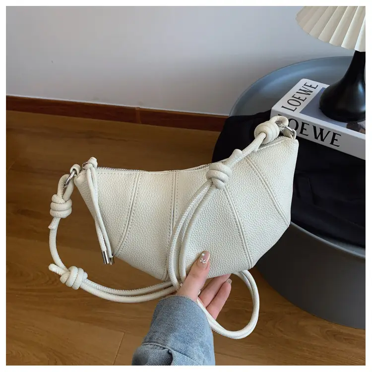 Women's Cream Crossbody Bag with Pearl Chain — feature 32