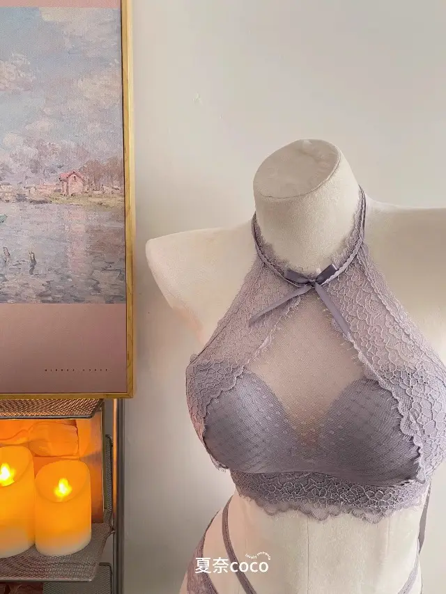 Black Lace Push Up Bra Underwear Women Small