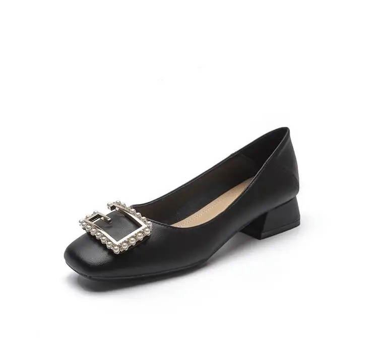 French Square-Toe Single Shoes for Women 2026 Spring and Autumn New Style, Elegant, Fashionable, Versatile, Shallow Mouth, Chunky Heel, Low Heel, Professional Work Shoes — feature 8
