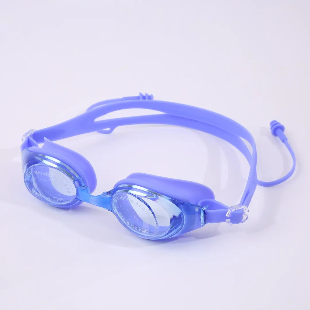 New HD waterproof anti-fog swimming goggles adult one-piece earplug swimming goggles children's professional waterproof swimming goggles — feature 11