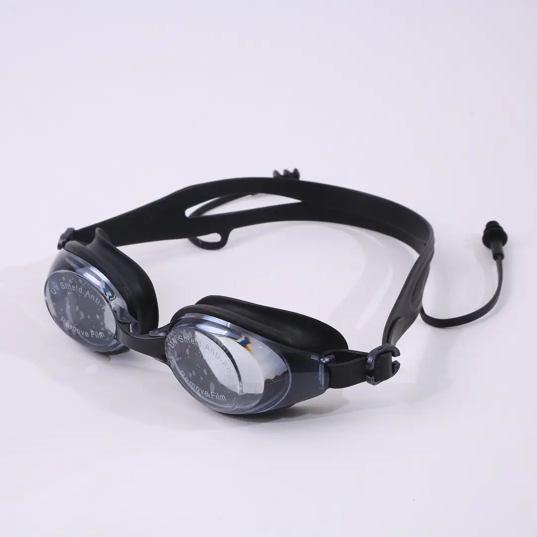 New HD waterproof anti-fog swimming goggles adult one-piece earplug swimming goggles children's professional waterproof swimming goggles — feature 6