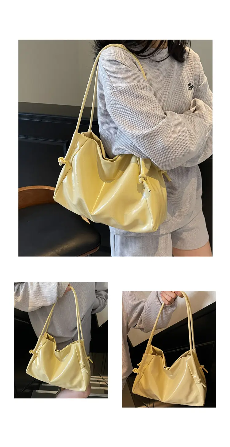 Large Capacity Korean Style Shoulder Bag Solid Color Elegant Design — feature 20