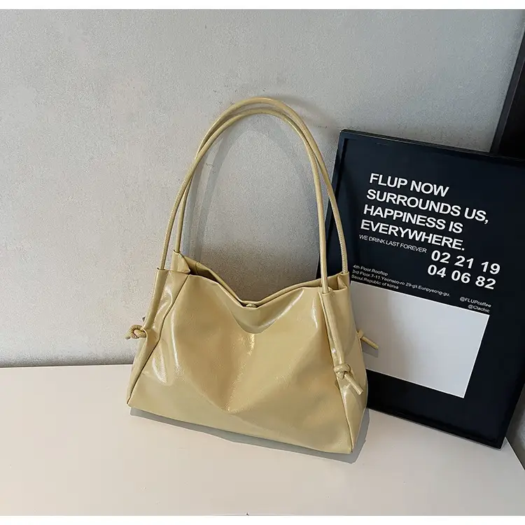Large Capacity Korean Style Shoulder Bag Solid Color Elegant Design — feature 22