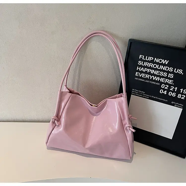 Large Capacity Korean Style Shoulder Bag Solid Color Elegant Design — feature 24
