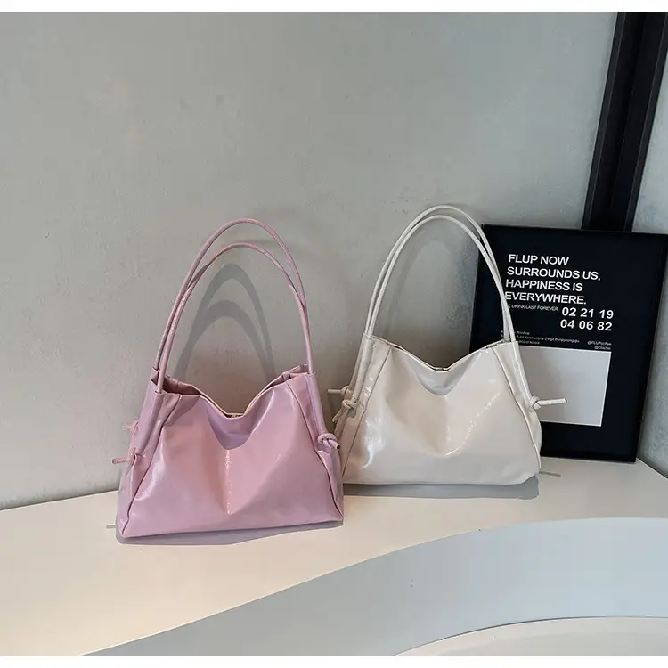 Large Capacity Korean Style Shoulder Bag Solid Color Elegant Design — feature 27