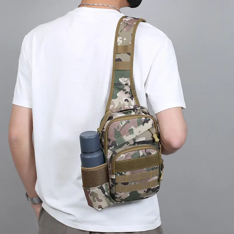 Men Tactical Shoulder Bag Tan Multi-Use Travel Cycling Backpack - Image 7