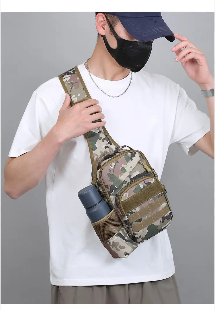 Men Tactical Shoulder Bag Tan Multi-Use Travel Cycling Backpack — feature 12