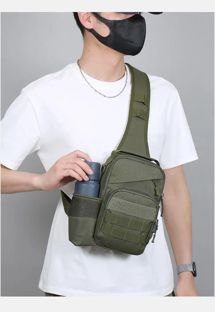 Men Tactical Shoulder Bag Tan Multi-Use Travel Cycling Backpack — feature 15
