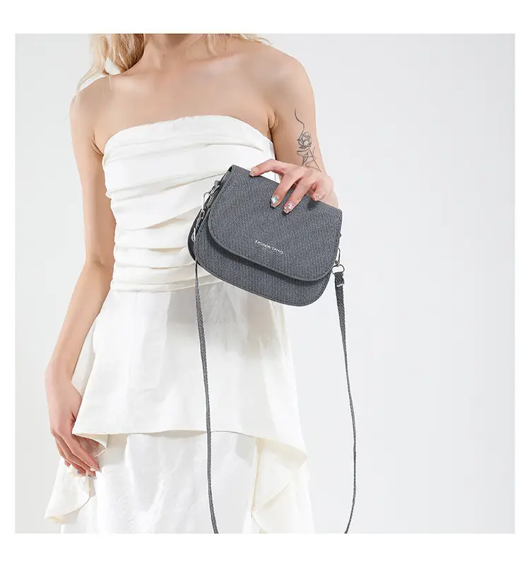Women's Grey Saddle Crossbody Bag 2025 New Trendy — feature 19