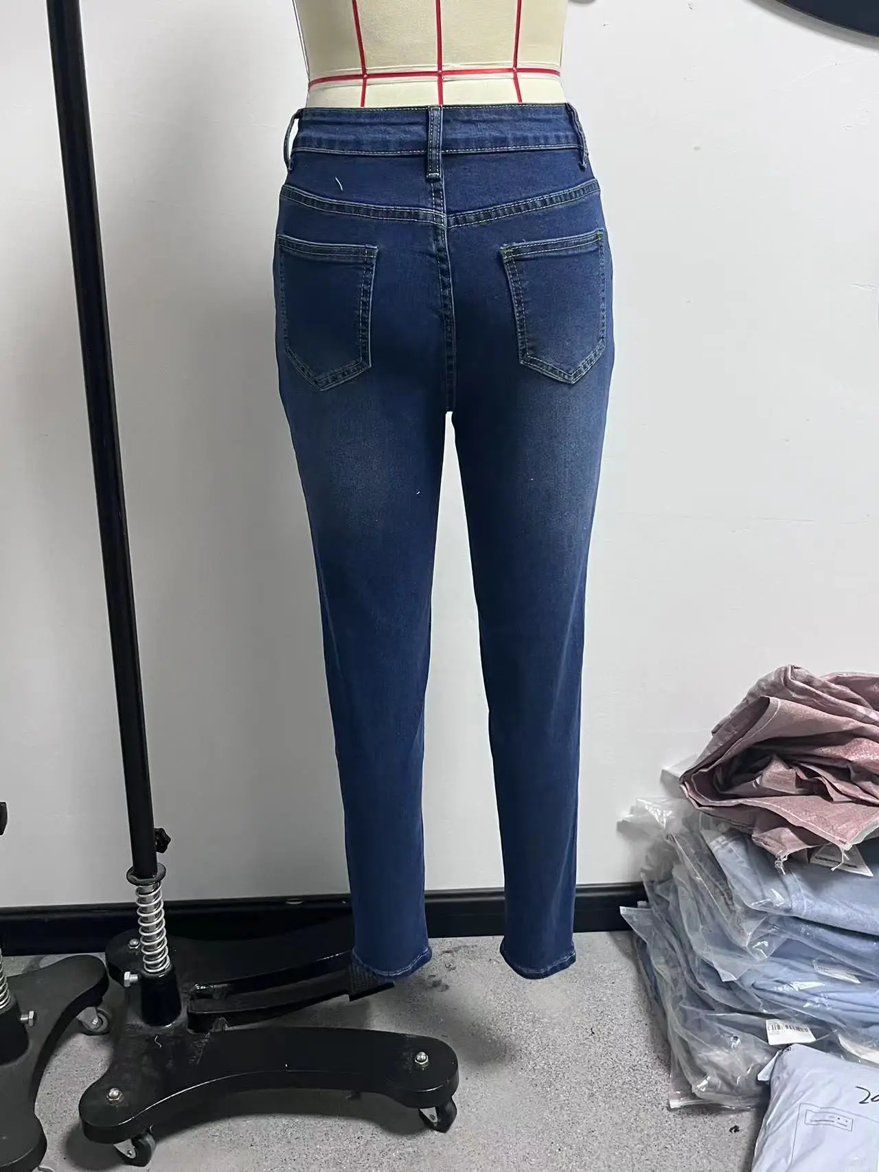 Korean Style Dark Blue Skinny Pants for Women — feature 18