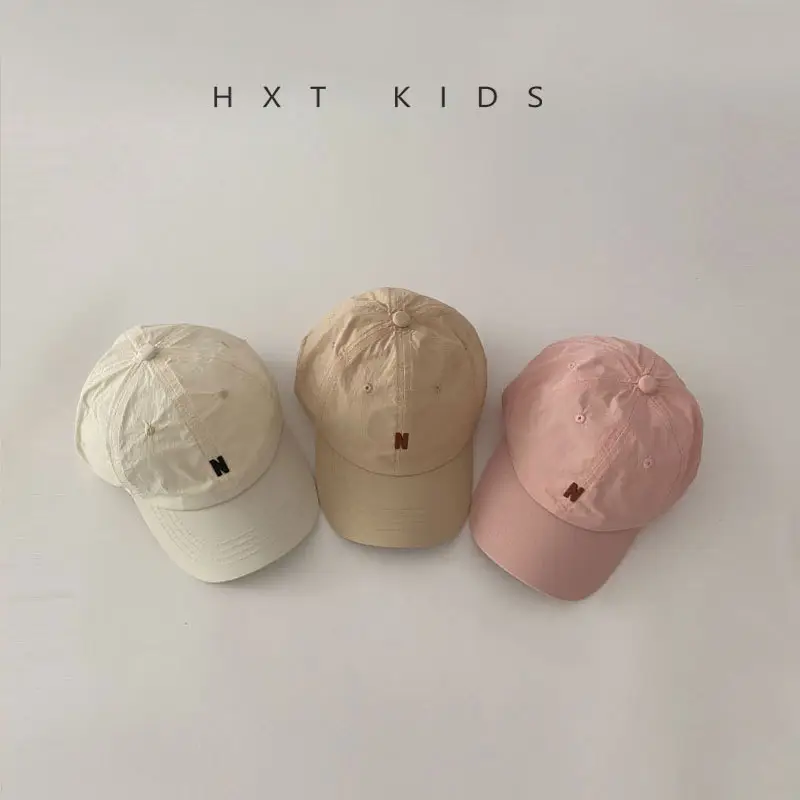 Black Kids Cap with Letter Embroidery Summer Sunshade Hat - Image 13