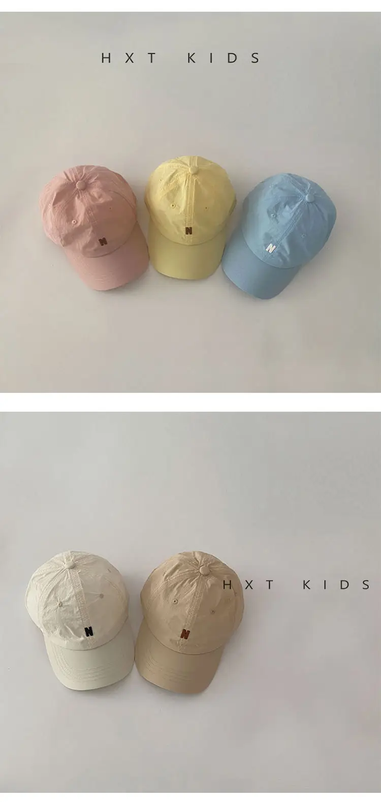 Black Kids Cap with Letter Embroidery Summer Sunshade Hat — feature 4