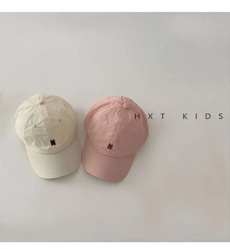 Black Kids Cap with Letter Embroidery Summer Sunshade Hat — feature 5