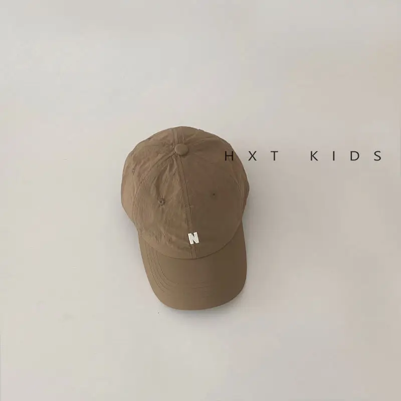 Black Kids Cap with Letter Embroidery Summer Sunshade Hat - Image 6