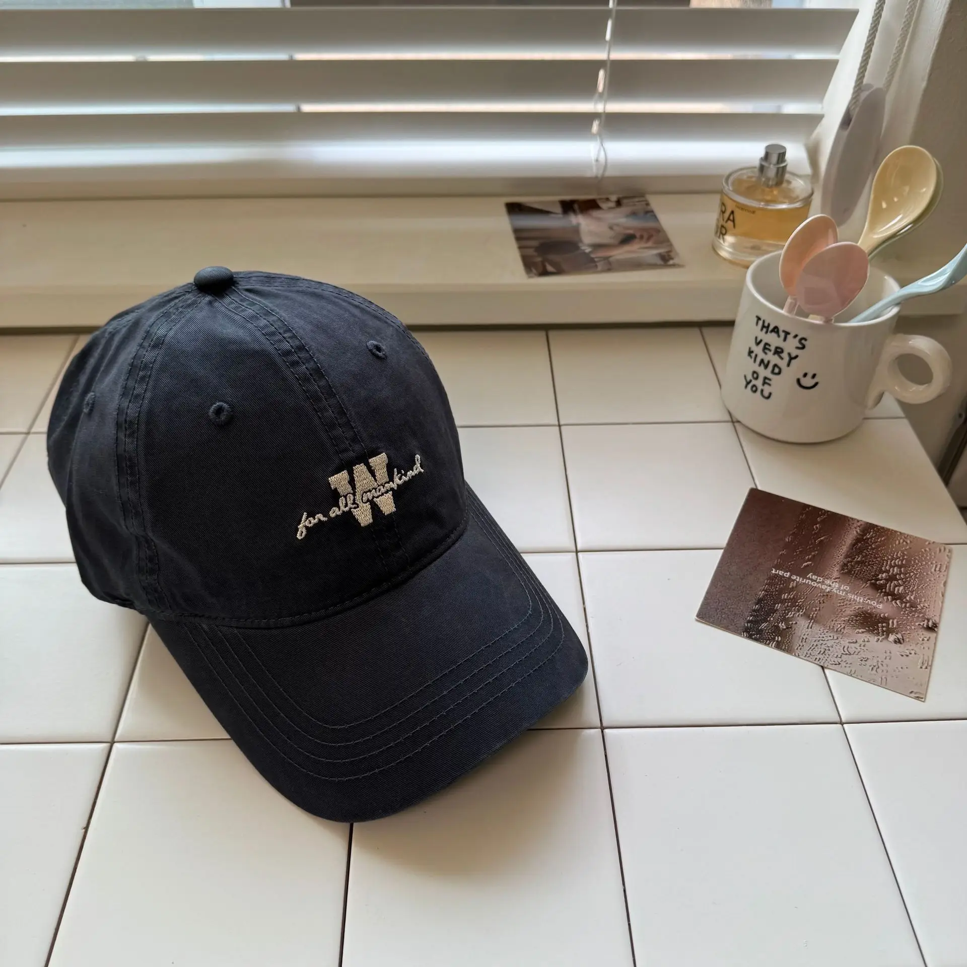 Women's Maroon American Letter Cap Wash Cotton - Image 6