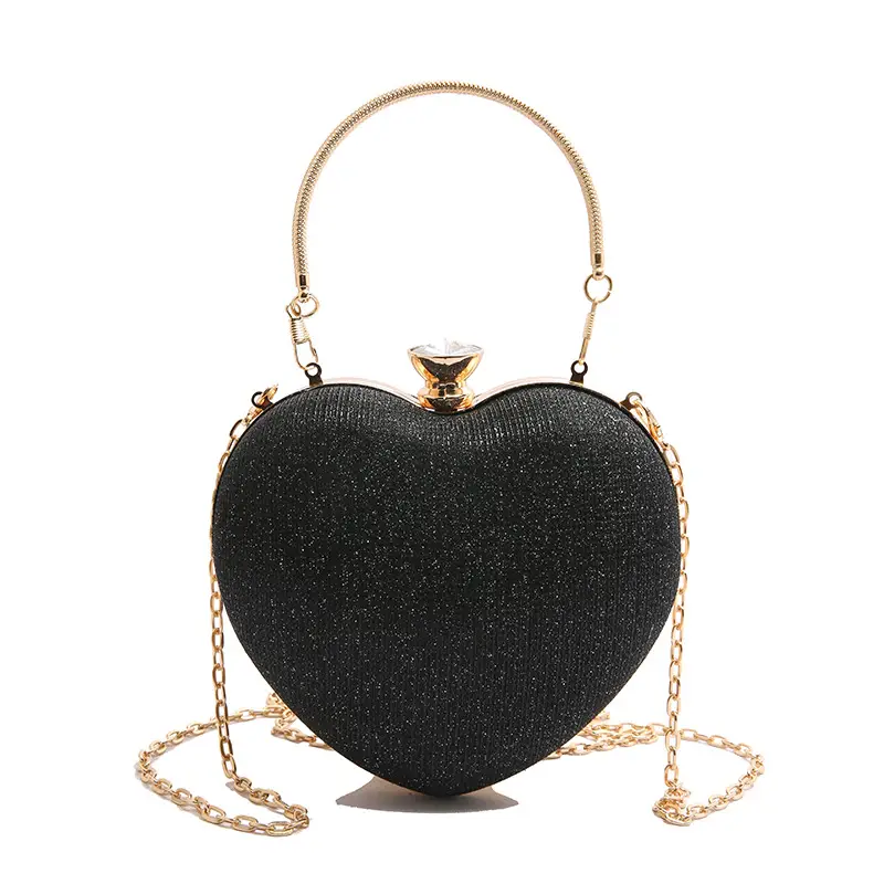 Heart Shaped Gold Chain Women's Bag - Image 9