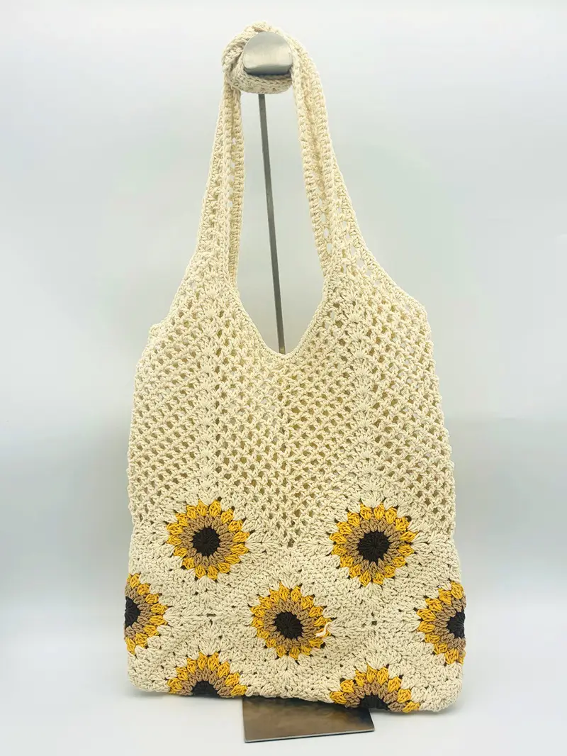 Sunflower Crochet Shoulder Tote Bag for Women — feature 6