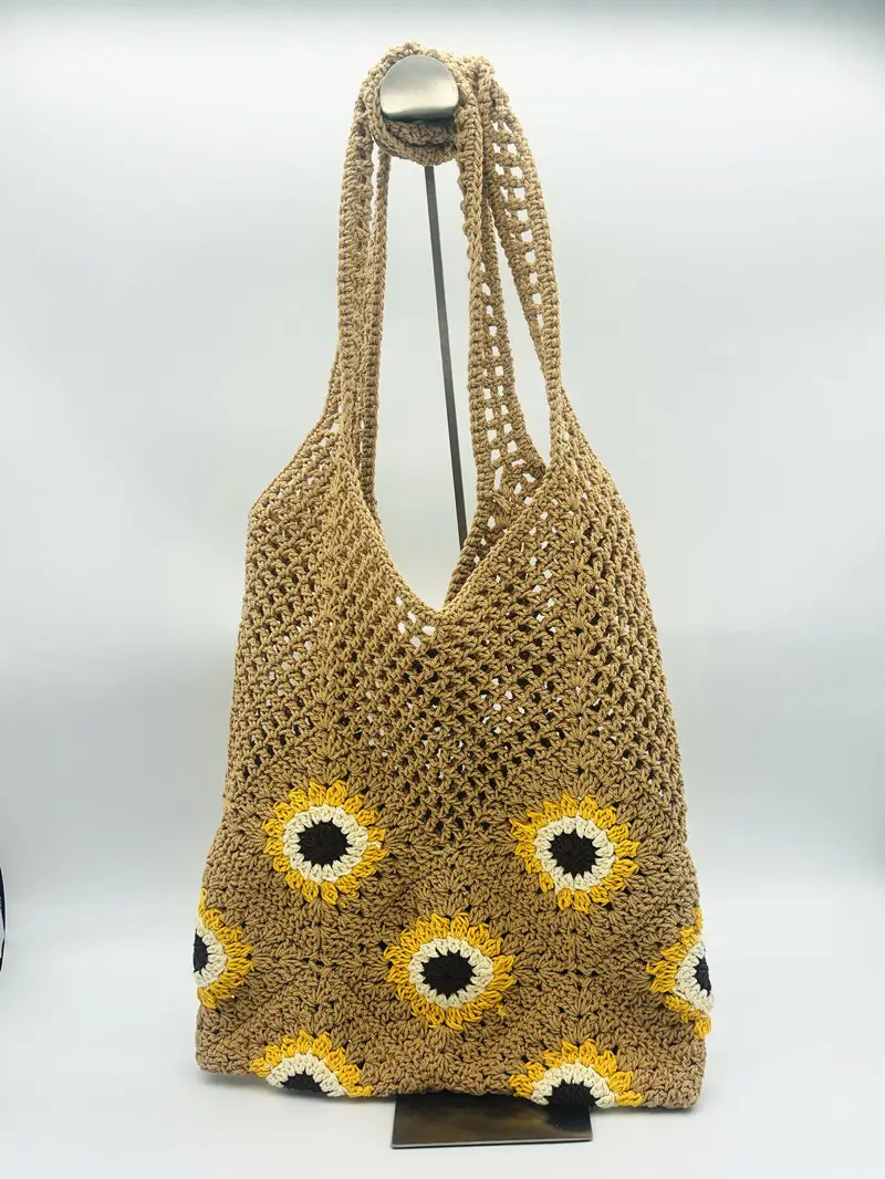 Sunflower Crochet Shoulder Tote Bag for Women — feature 8